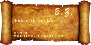 Bednarik Zoltán névjegykártya