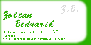 zoltan bednarik business card